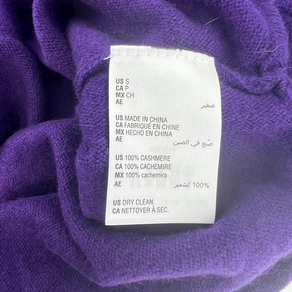 NWT Charter Club Luxury 100% Cashmere Sweater Purple Small Boat Neck Curved Hem - Picture 5 of 11